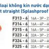 Ổ cắm gắn âm dạng thẳng 16A 5P 400V, 6H, IP44 - F315-6